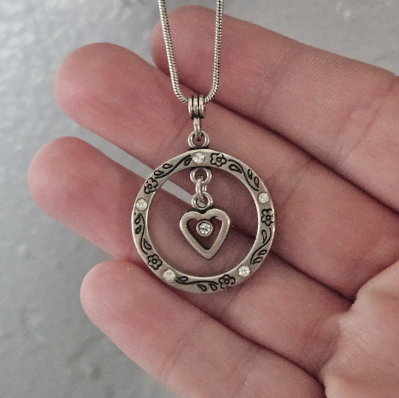 Brighton Circle of Life Two Tone Reversible Heart Necklace - Picture 2 of 8